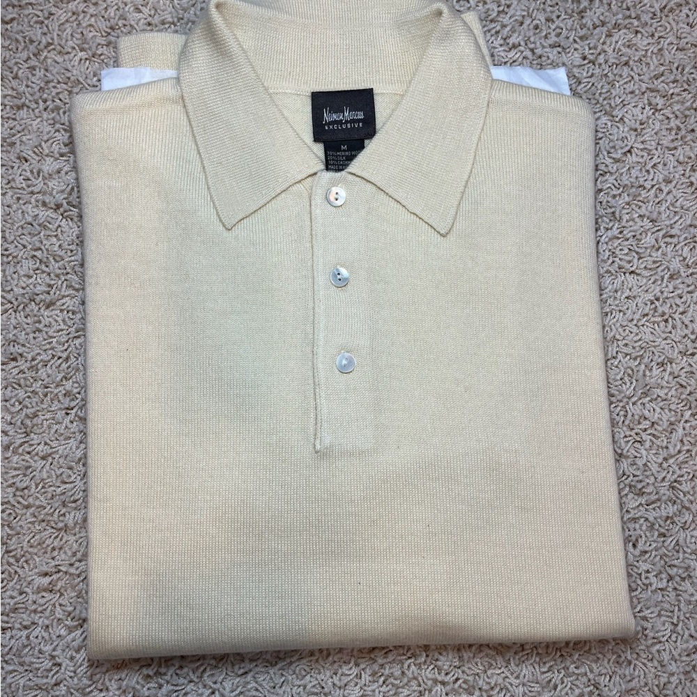 Neiman Marcus Beige Polo Shirt